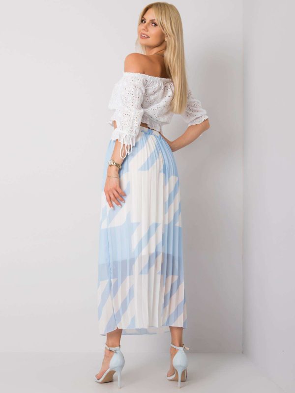 Blue Pleated Maxi Skirt Isidora