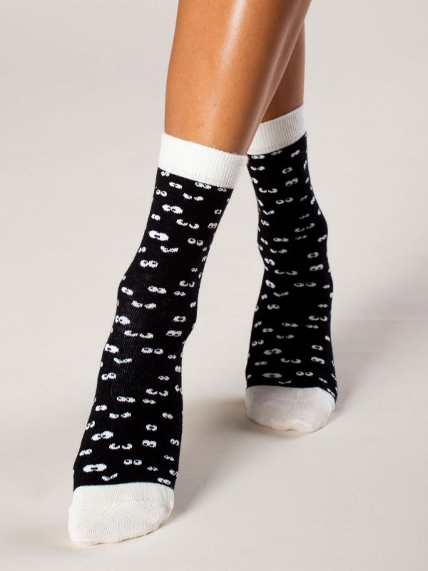 Black Women's Pattern Socks