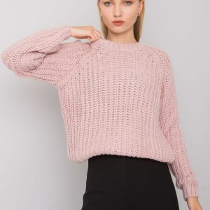 Grinnell RUE PARIS Women's Light Pink Knitted Sweater