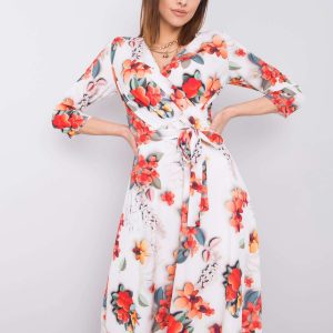 White and orange flower dress Tonya