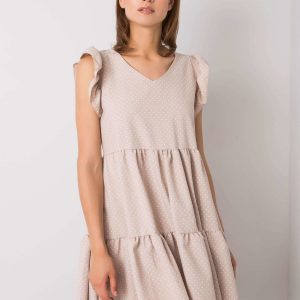 Beige polka dot dress Aubriella RUE PARIS