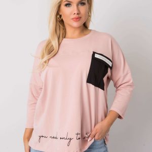 Dirty Pink Plus Size Cotton Blouse with Molly Lettering