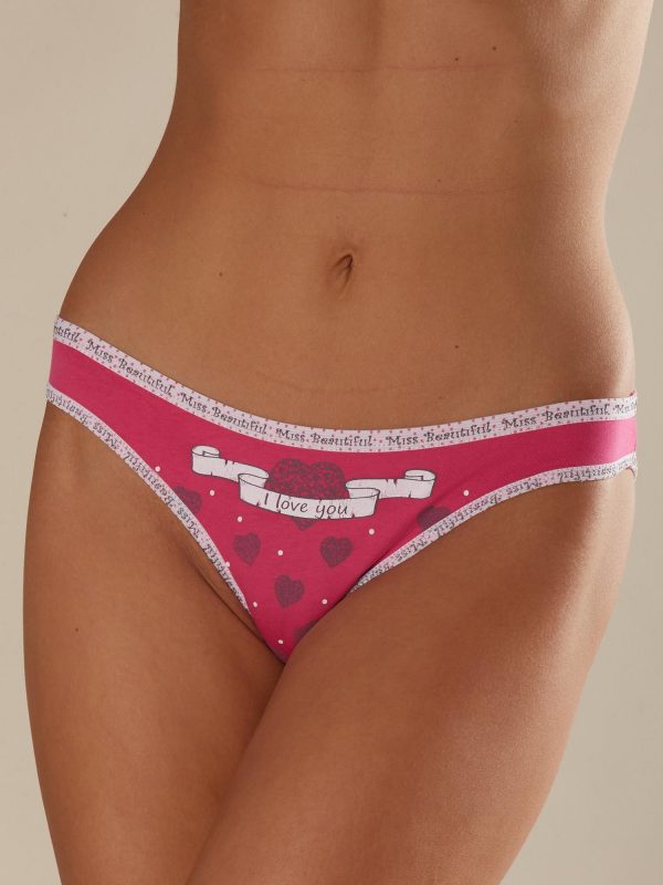 Dark Pink Printed Women's Panties