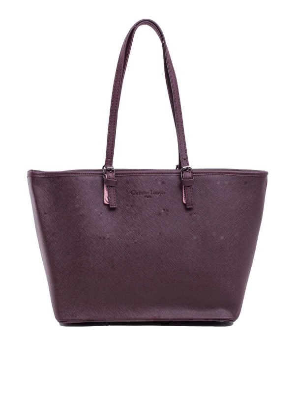 Burgundy city bag in eco-leather