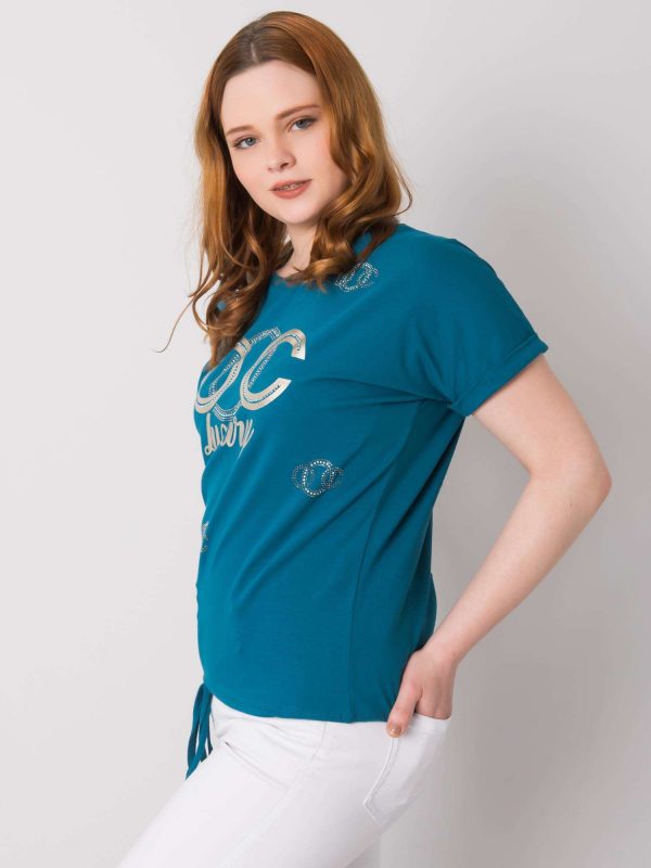 Sea plus size blouse with Kelley applique