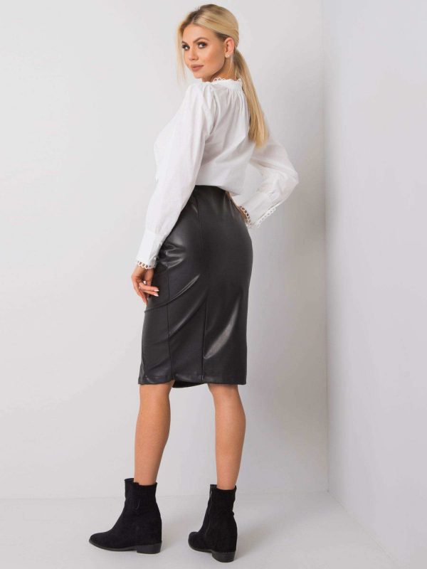 Elissa RUE PARIS black leatherette skirt