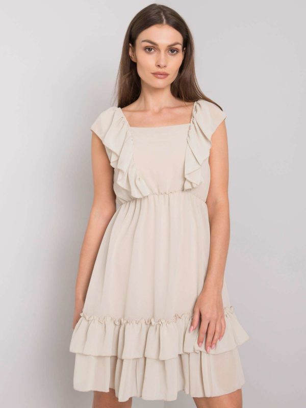 Beige dress with ruffles Safina