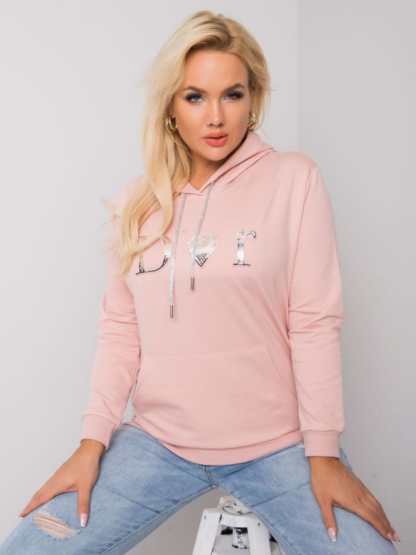 Dirty Pink Plus Size Kangaroo Hoodie Shila