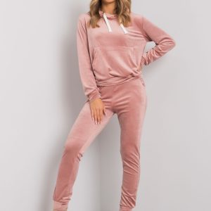 Dirty pink velour set with Cholai pants