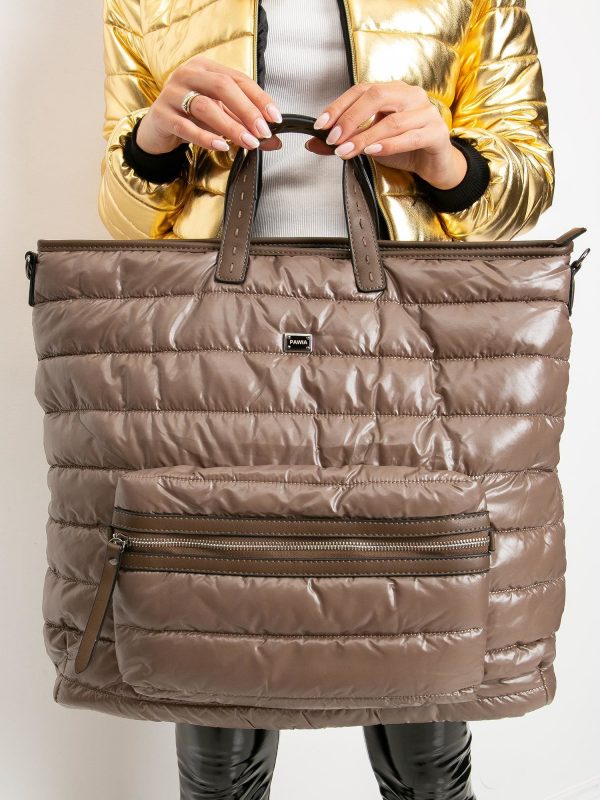 Brown quilted bag