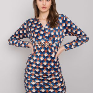 Blue velour dress with Montilla patterns