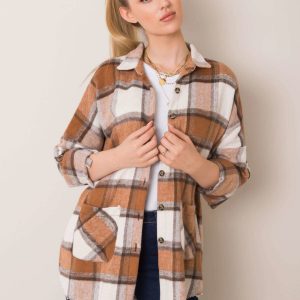 Brown and white shirt Valerie RUE PARIS