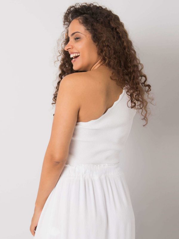 Haisley White One-Shoulder Top