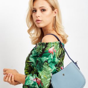 Light blue handbag with detachable strap