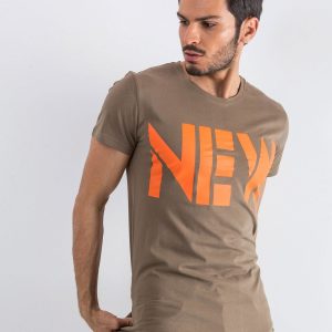 Khaki Men's T-Shirt Public