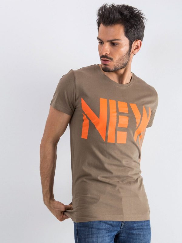 Khaki Men's T-Shirt Public