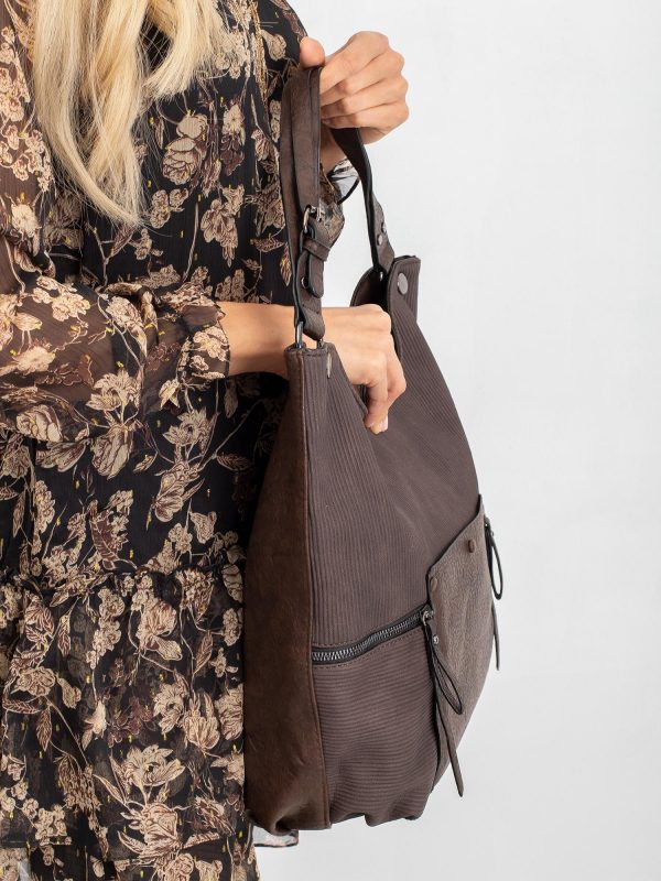 Dark brown city handbag