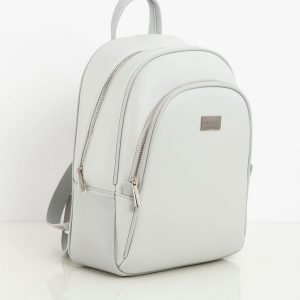 Light Grey Eco Leather Backpack