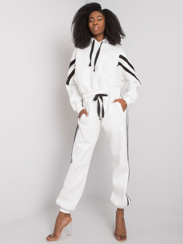 White casual set with Stacy stripes