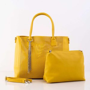 Yellow openwork bag