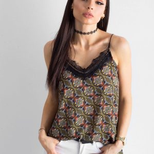 Khaki patterned top