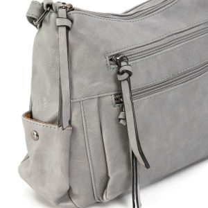 Grey eco-leather handbag