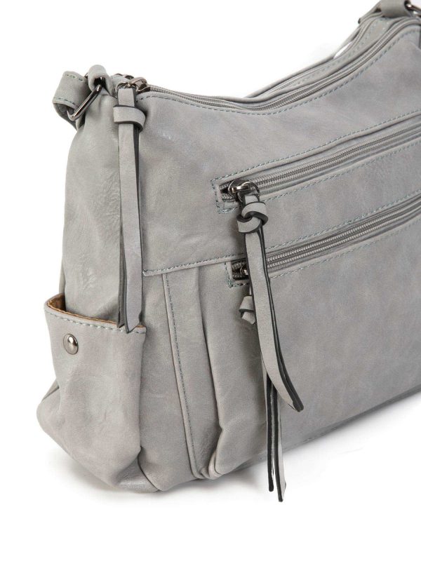 Grey eco-leather handbag