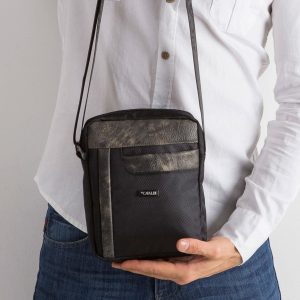 Black Fabric Men Bag