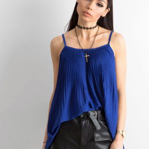 Cobalt pleated top