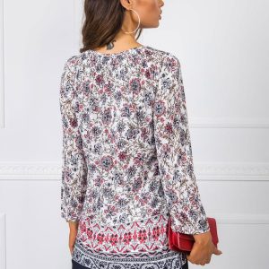 White and red blouse Camilla RUE PARIS