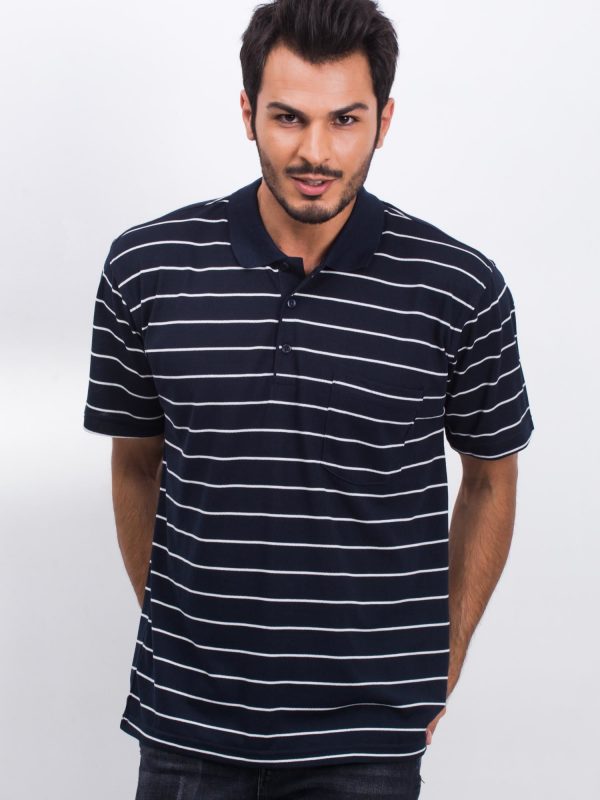 Navy blue and white polo shirt for men Enough