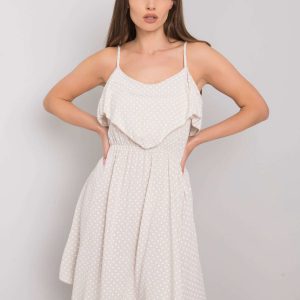 Beige and white polka dot dress Ilene