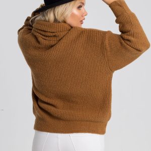 Hannah's light brown plus size sweater