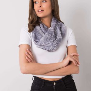 Grey scarf in animal patterns