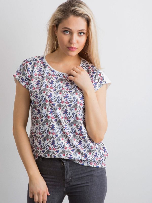 White Patterned Women's T-Shirt