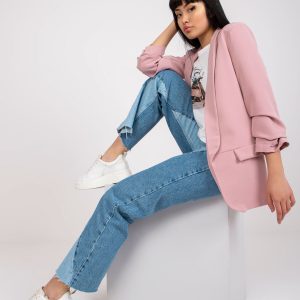 Light pink women's jacket with ruffles Adela