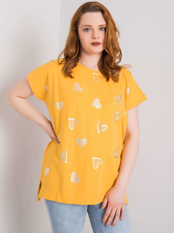 Yellow Plus Size Zandra Cotton Blouse