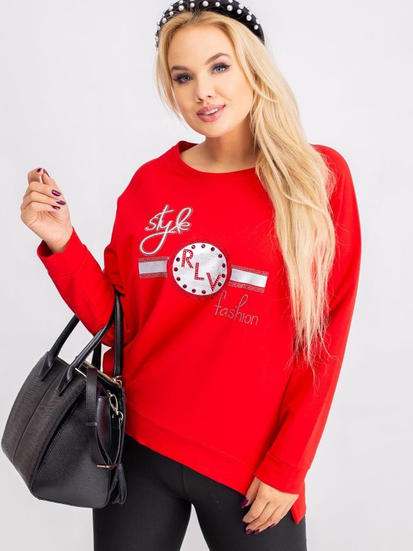 Red Plus Size Sweatshirt Style