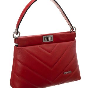 Red Leather Messenger Bag BADURA