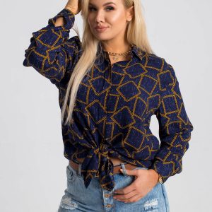 Navy blue plus size shirt Daliah RUE PARIS