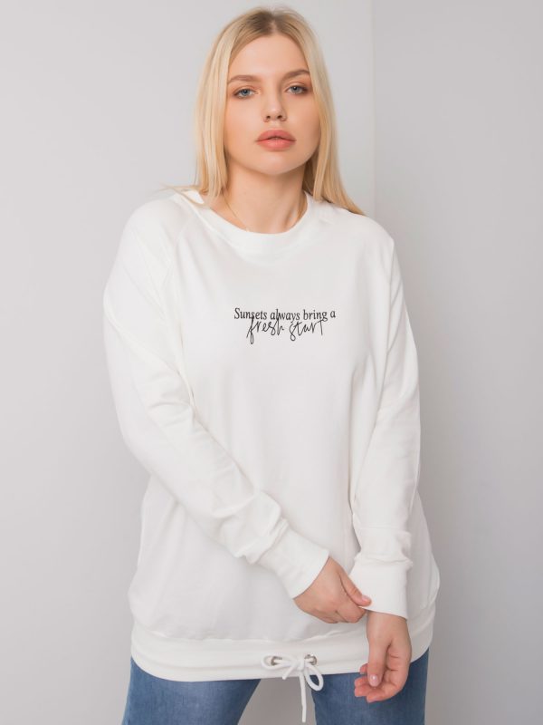 Ecru plus size sweatshirt with Marlow inscription