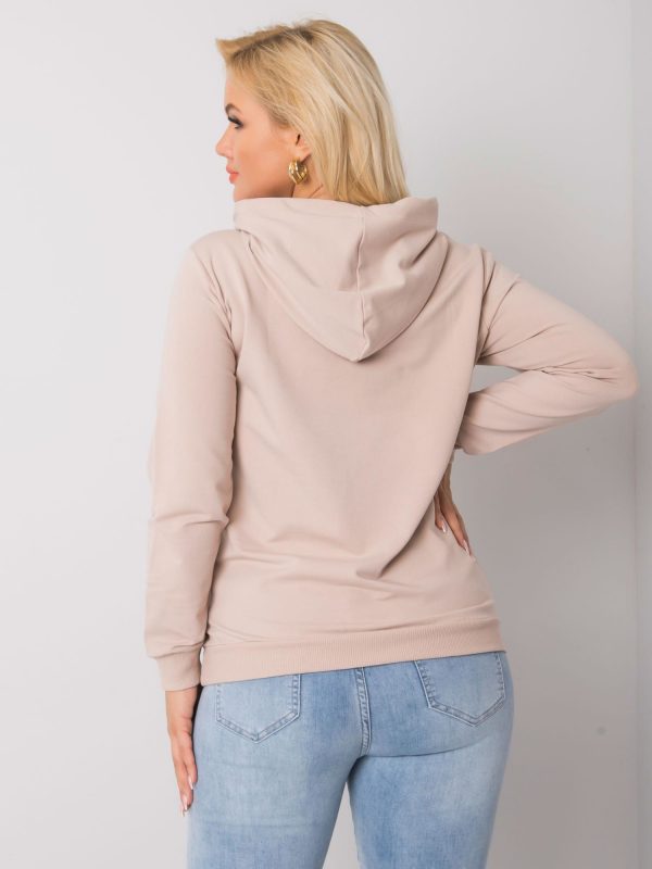 Beige Kangaroo Plus Size Hoodie Shila