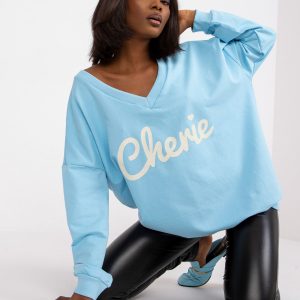 Blue oversize sweatshirt with print