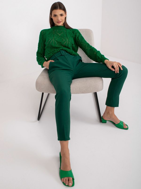 Dark Green Giulia Ankle-length Suit Pants