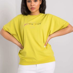 Light green plus size blouse with Jewel inscription