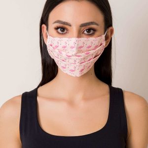 Light pink reuse mask with patterns