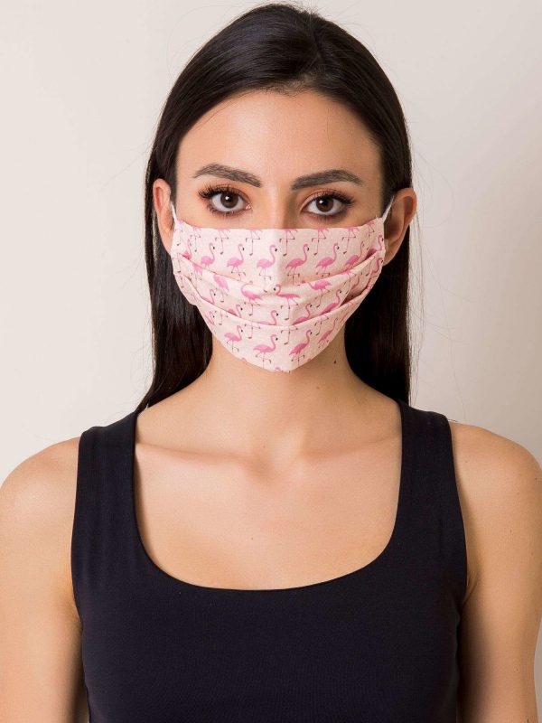 Light pink reuse mask with patterns