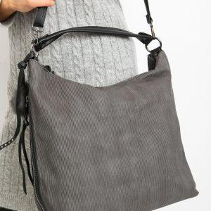 Gray Striped Bag