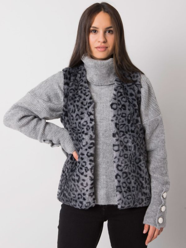 Perrina Graphite Fur Vest