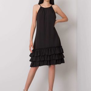 Black dress with ruffle Routh RUE PARIS